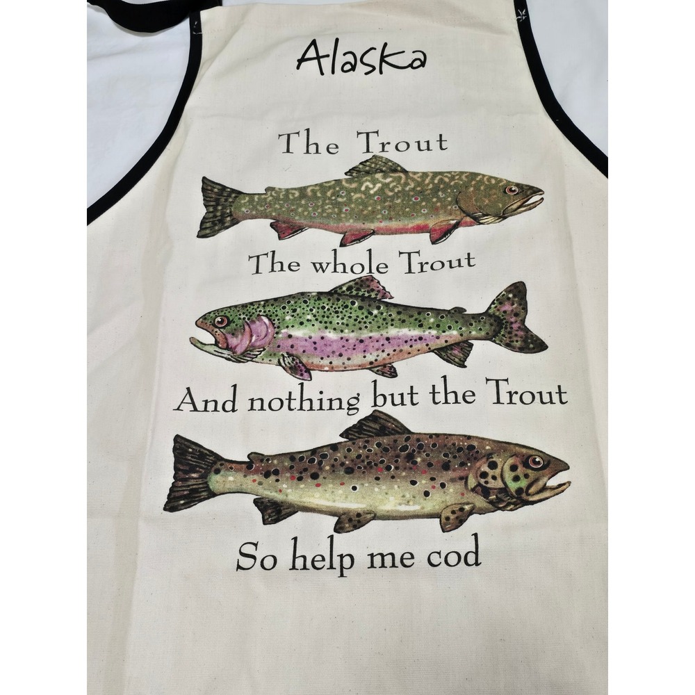 Hatley Alaska‎ Trout Fishing Kitchen Apron Canvas One Size /0448